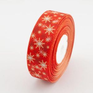 Стрічка репсова 2,5 см "Сніжинка" 20м. червона