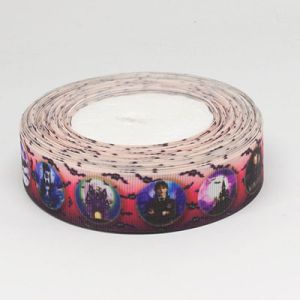 Стрічка репсова 2,5 см "Wednesday" v004 20 м.