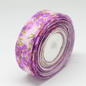 Репсова стрічка 2,5 см підсніжники 20 м.