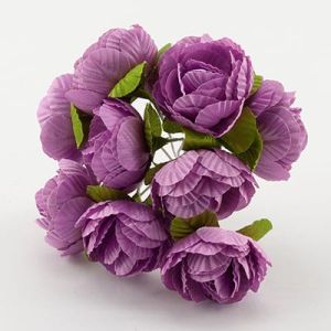 Букет роз "Роза чайная", 4,5 см, сливовый