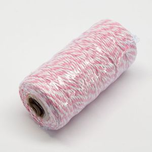 Шнур 2 мм. 100 м. білий з рожевим
