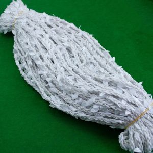 Шнур декоративный косичка с плющом, цвет белый с белым