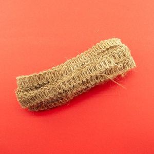 Стрічка з мішковини 1 см. плоска 2 м. "крючок плетений" натуральна