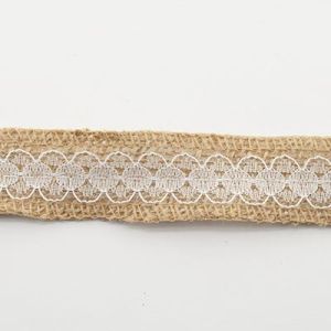 Стрічка з мішковини мереживна, 2,5 см,10 м. D30131