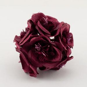 Букет роз из атласа С30297 36 шт. 5,0 см бордовые